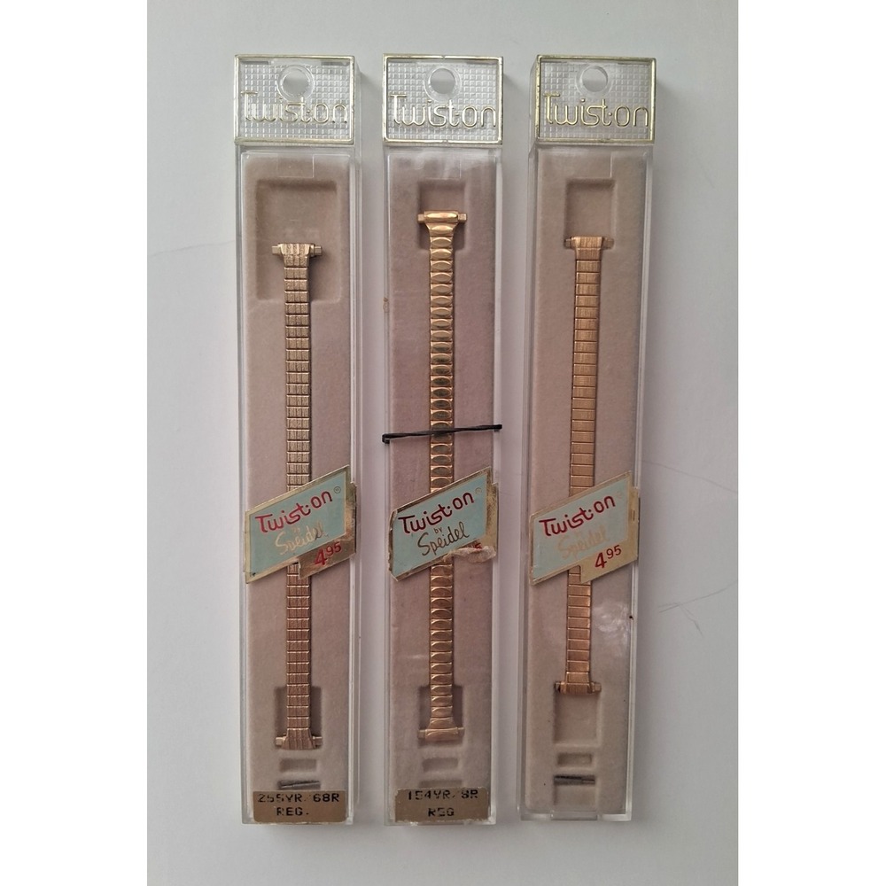 NOS VTG SPEIDEL Lot of 3 Ladies Goldtone Watchbands RARE HTF Originals 3 styles